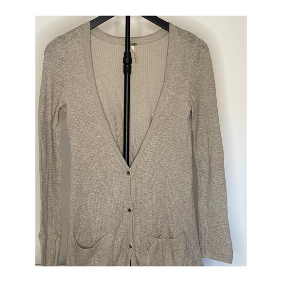 Free People Open Weave Beige Cardigan XS - Picture 1 of 4